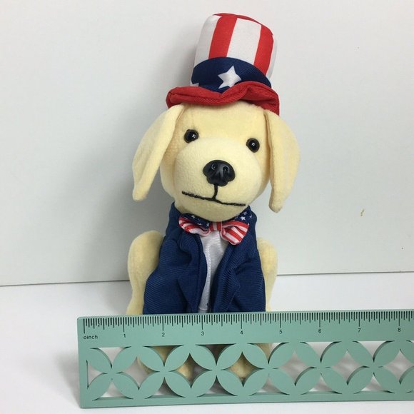 Raising Canes Chicken Push Puppy Dog 4th Of July Stars Stripes Red White Blue 7" - Picture 11 of 12